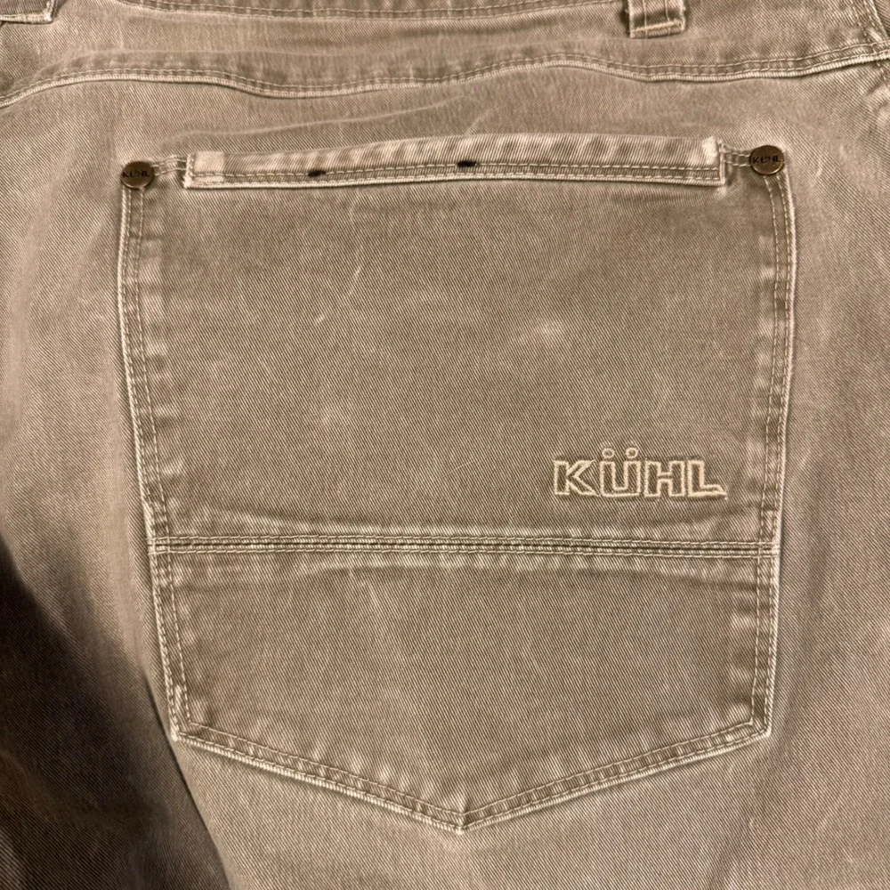 Kuhl Rydr Pants Mens 38x32 Khaki Brown Cotton Canvas Workwear Articulated Knee